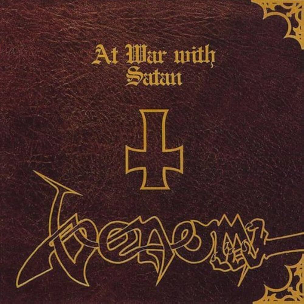 the album cover for Venom - At War With Satan
