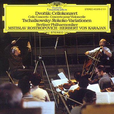 Dvořák, Tchaikovsky– Mstislav Rostropovich, Berlin Philharmonic, Herbert von Karajan – Cello Concerto / Variations On A Rococo Theme LP