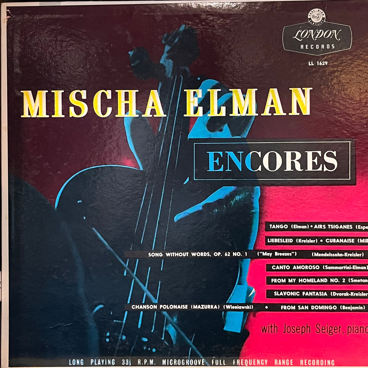 Mischa Elman With Joseph Seiger – Encores LP
