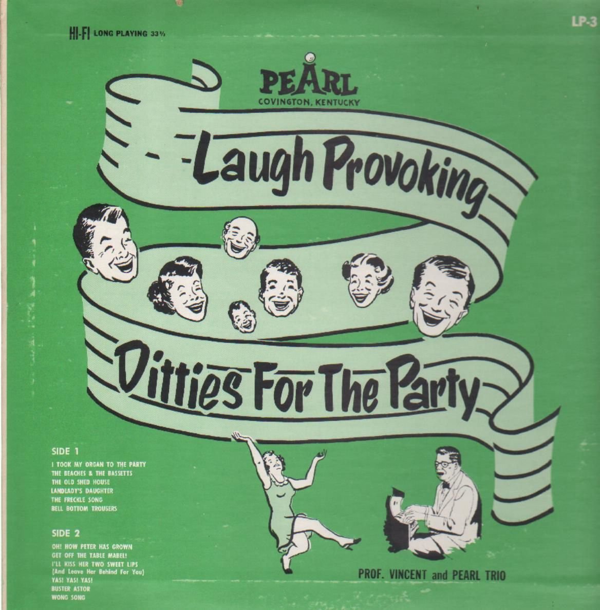 Larry Vincent, Pearl Boys, Pearl Trio – Laugh Provoking Ditties For The Party (LP3) LP