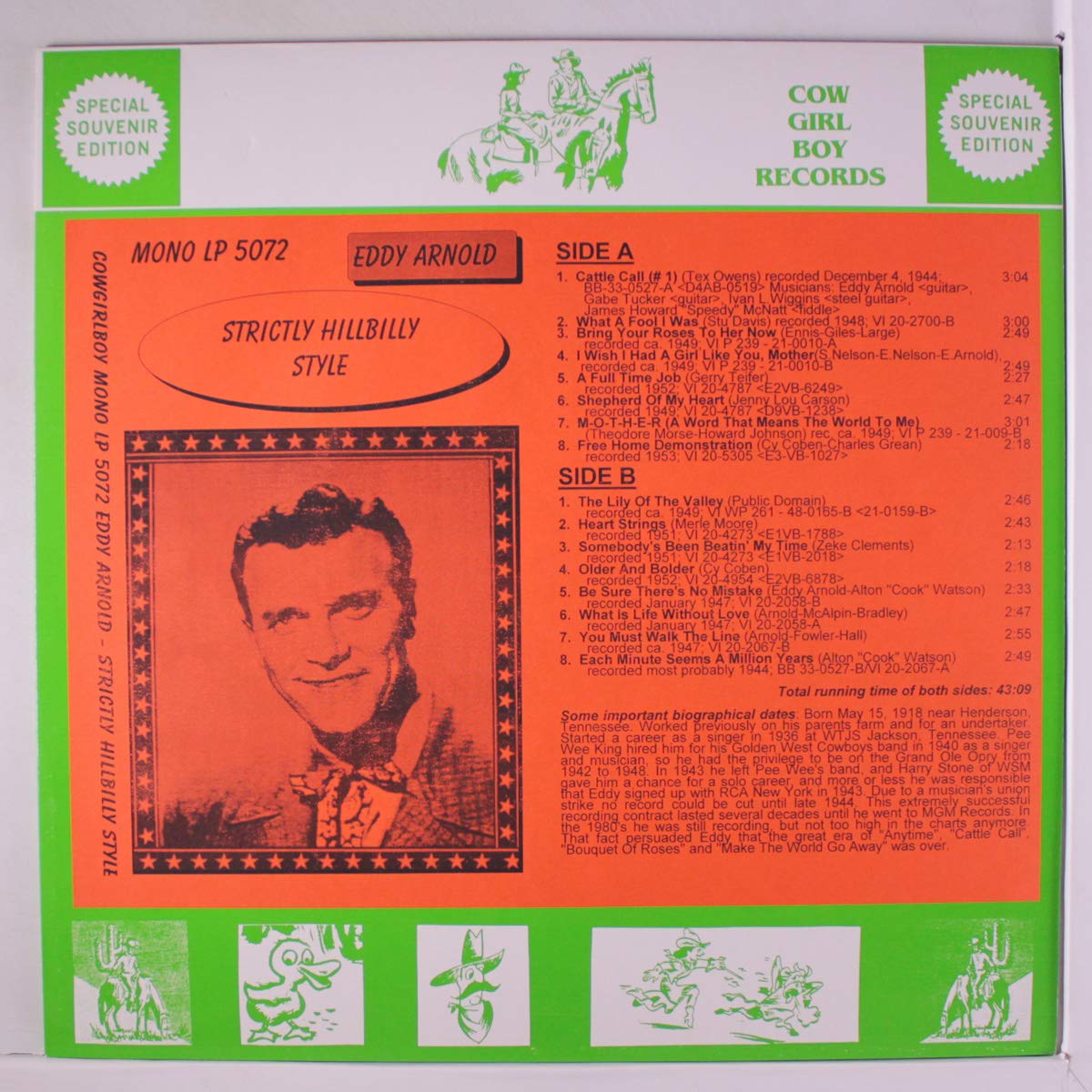 Eddy Arnold – Strictly Hillbilly Style LP