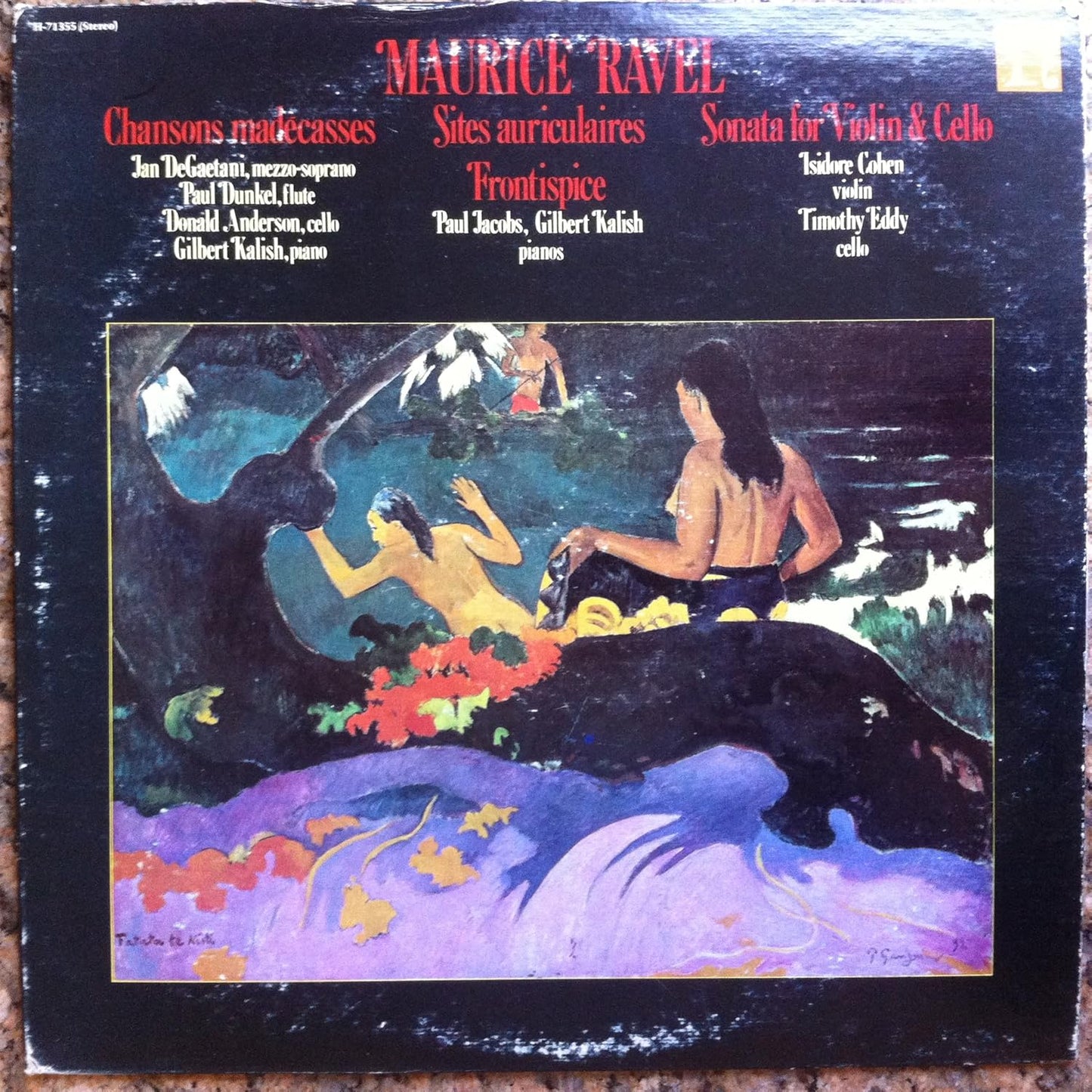 Maurice Ravel - Chansons Madécasses / Sites Auriculaires / Sonata For Violin And Cello LP