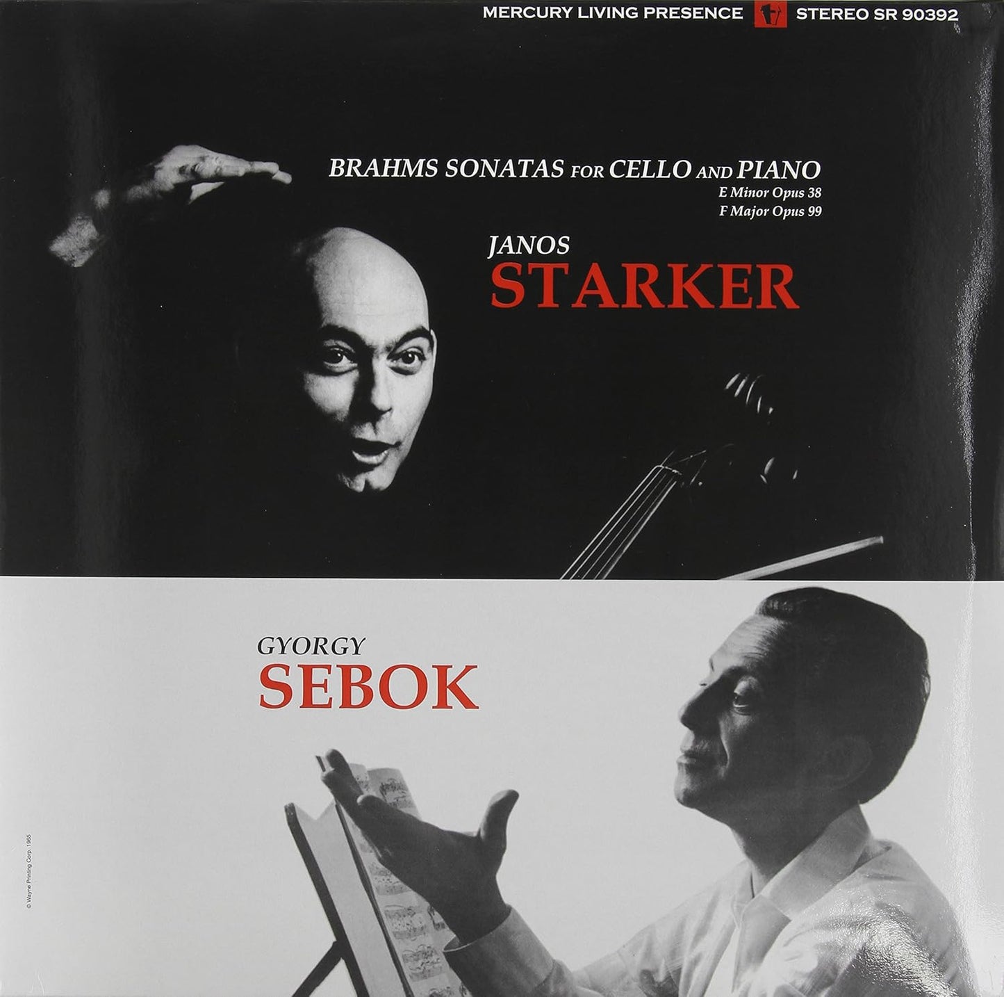 Javos Starker & Gyorgy Sebok - Brahms Sonatas for Cello & Piano 1 & 2 LP