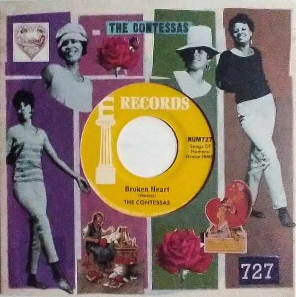 The Contessas - Broken Heart b/w Gimme Gimme (Opaque Peach & White Marble vinyl)