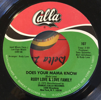 Rudy Love & The Love Family – Does Your Mama Know / Housewife Blues 7"