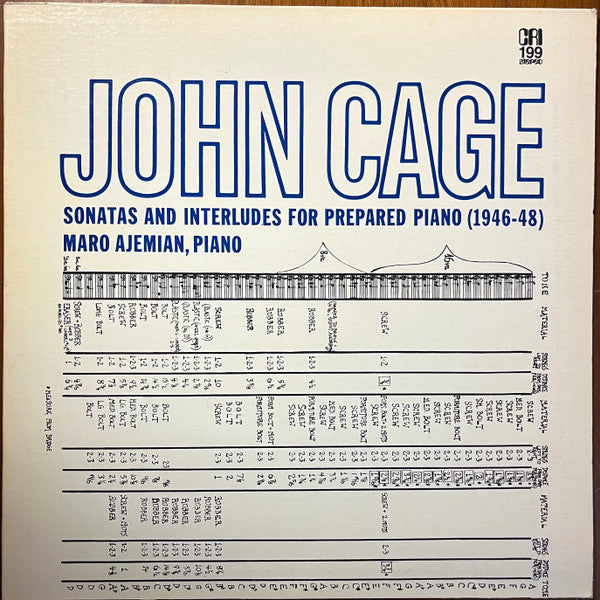 John Cage – Sonatas And Interludes For Prepared Piano (1946-48) LP