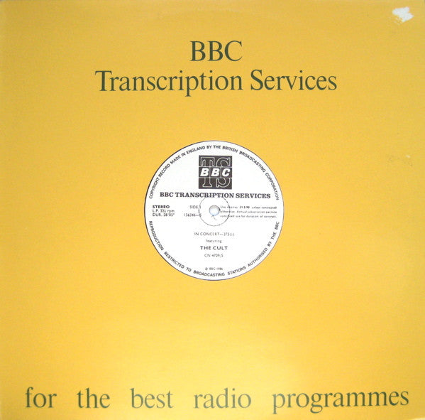 The Cult – In Concert - 375 LP