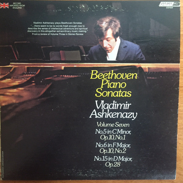 Beethoven, Vladimir Ashkenazy – Beethoven Piano Sonatas - Volume 7 LP