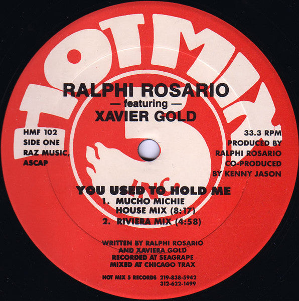 Ralphi Rosario Featuring Xavier Gold – You Used To Hold Me 12"
