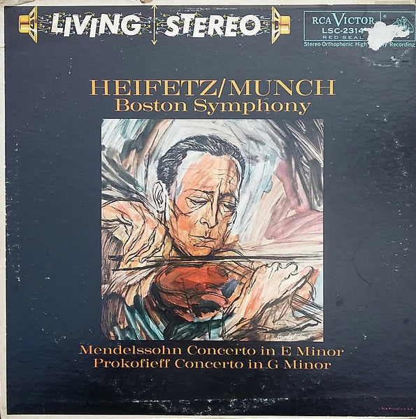 Heifetz / Munch / Boston Symphony - Mendelssohn Concerto In E Minor, Prokofieff Concerto In G Minor LP