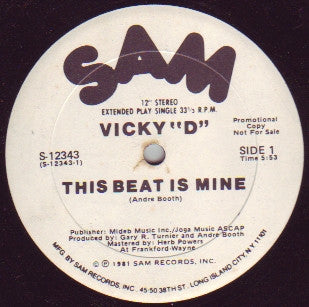Vicky "D" - This Beat Is Mine 12"