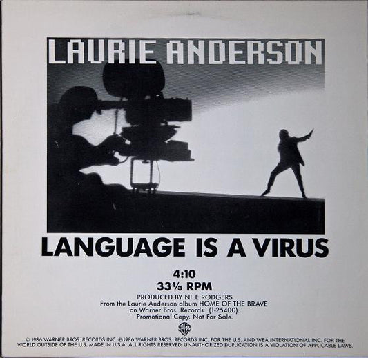 Laurie Anderson – Language Is A Virus LP