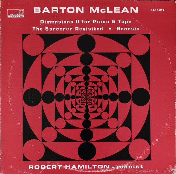 Barton McLean -Dimensions II for Piano & Tape LP
