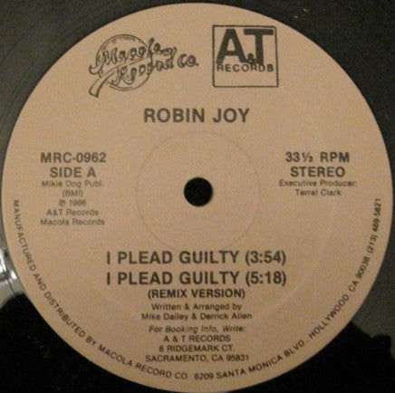 Robin Joy - I Plead Guilty 12"