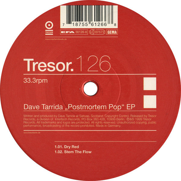 Dave Tarrida - Postmortem Pop EP