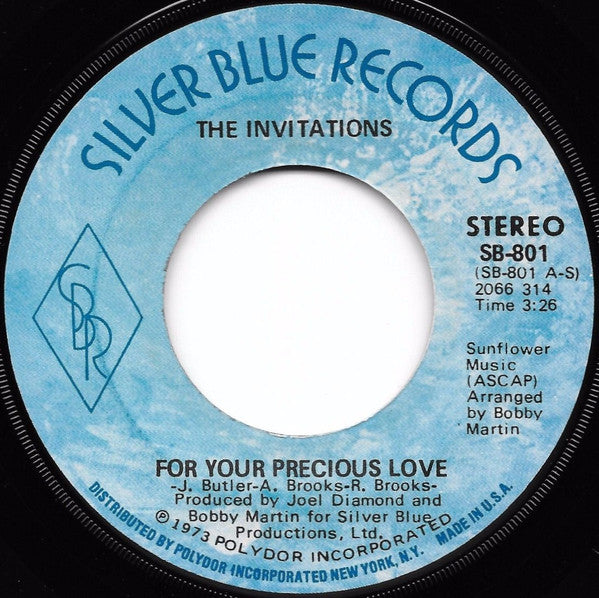 The Invitations - For Your Precious Love / They Say The Girl's Crazy 7"