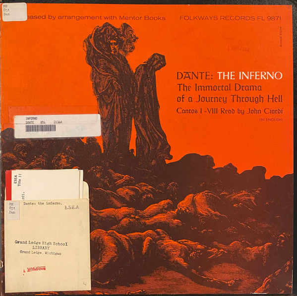 Dante - The Inferno - The Immortal Drama of A Journey Through Hell - Cantos 1 - VIII LP