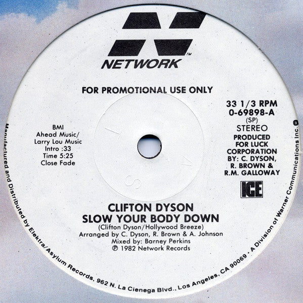 Clifton Dyson - Slow Your Body Down 12"