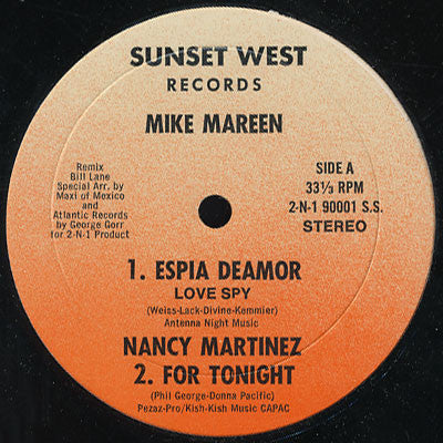 Mike Mareen / Nancy Martinez – Love Spy / For Tonight 12"