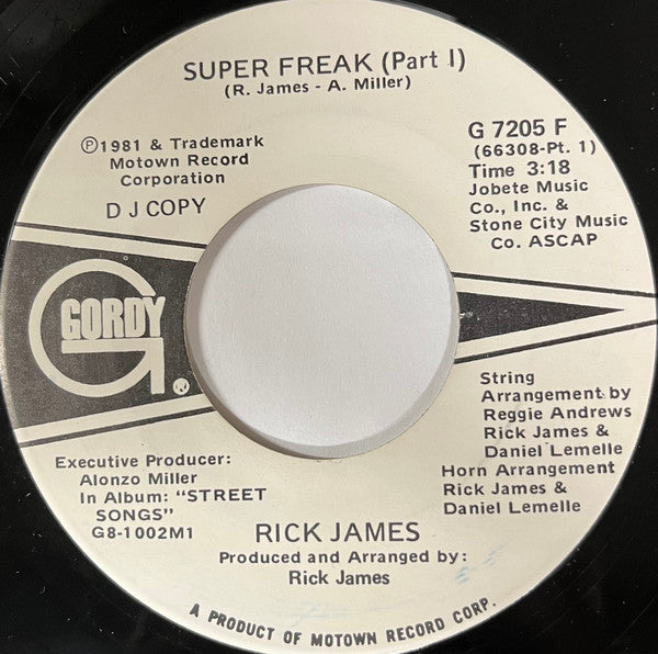 Rick James – Super Freak (Part I) (Promo) 7"