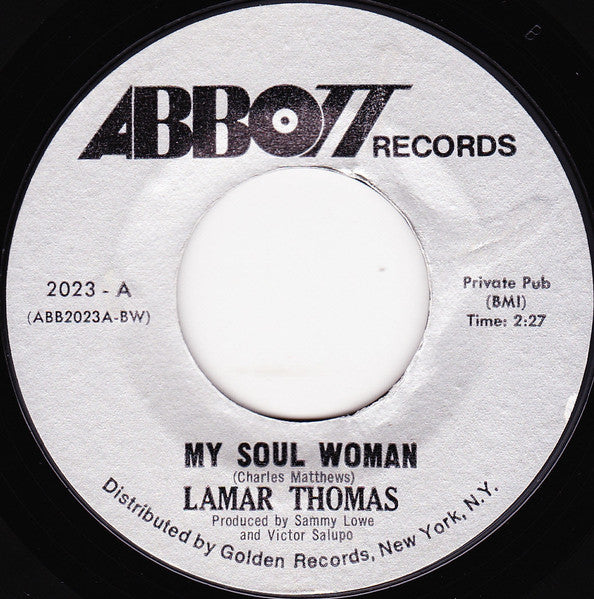 Lamar Thomas – My Soul Woman / Leave Love Alone 7"