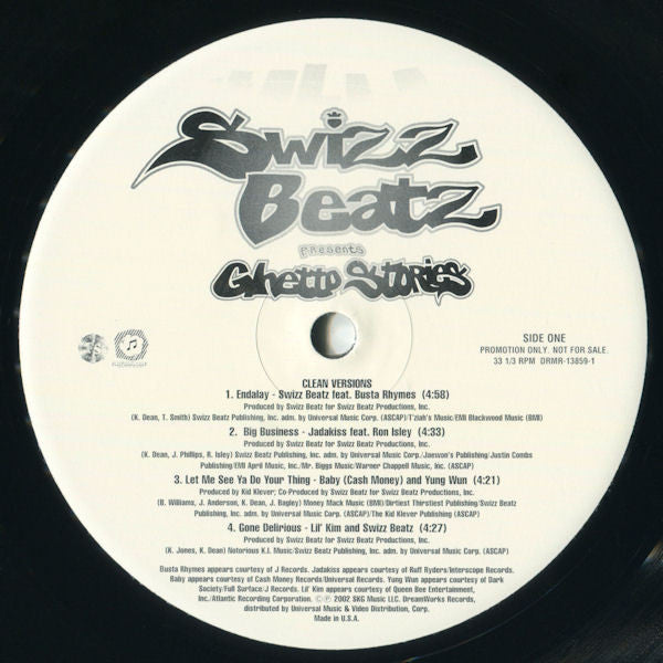Swizz Beatz – Selected Tracks From Ghetto Stories 12"