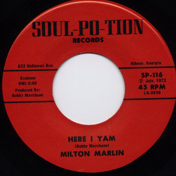 Milton Marlin – How Can You Mend A Broken Heart / Here I Yam 7"