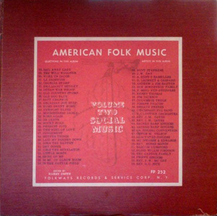 Harry Smith – Anthology Of American Folk Music Volume Two: Social Music LP