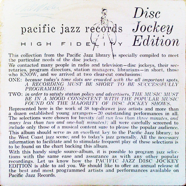 V/A - Pacific Jazz Disc Jockey Edition LP