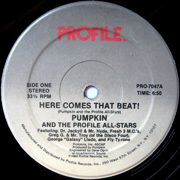 Pumpkin And The Profile All-Stars – Here Comes That Beat! 12"