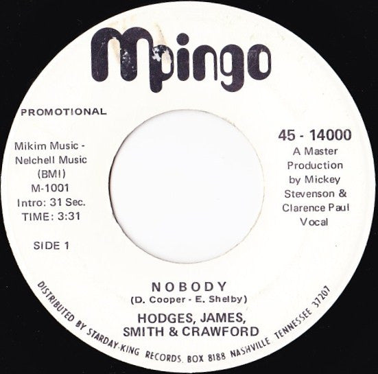 Hodges, James, Smith & Crawford - Nobody / I'm In Love 7"