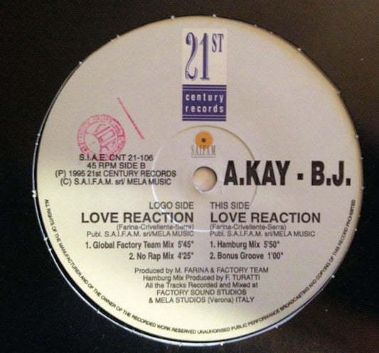 A.Kay - B.J. - Love Reaction 12"