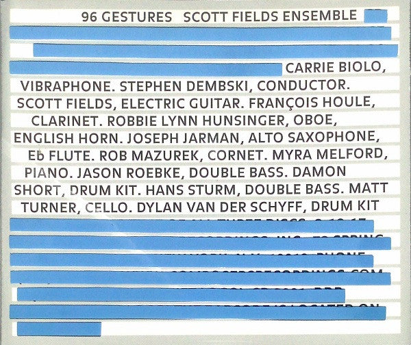 Scott Fields Ensemble – 96 Gestures CD