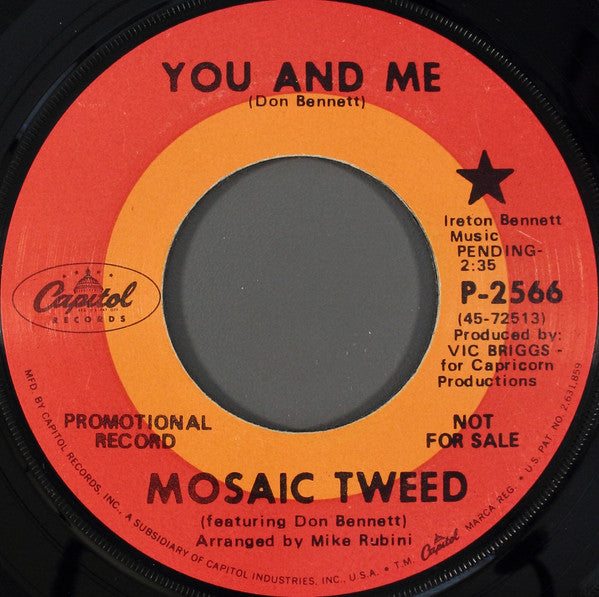 Mosaic Tweed – You And Me / Comin' Home (Promo) 7"