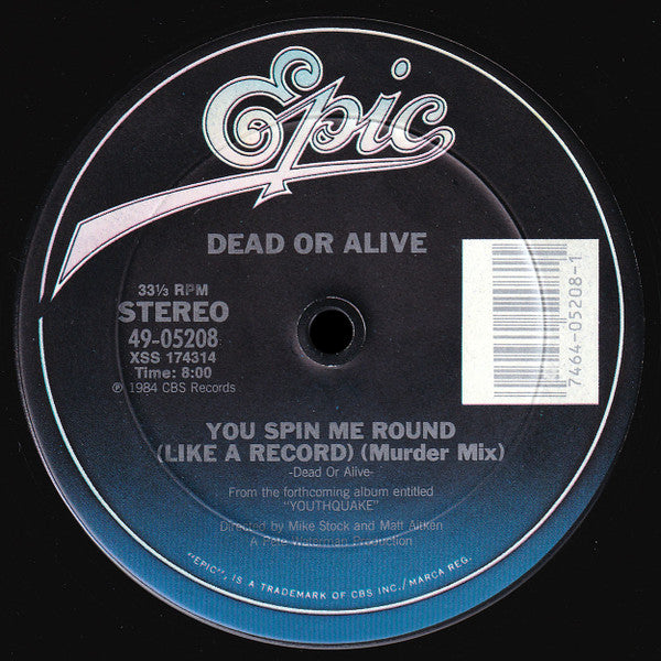Dead Or Alive – You Spin Me Round (Like A Record) (Murder Mix) 12"