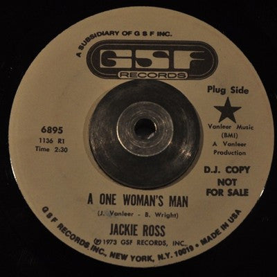 Jackie Ross – Take The Weight Off Me / A One Woman's Man (Promo) 7"