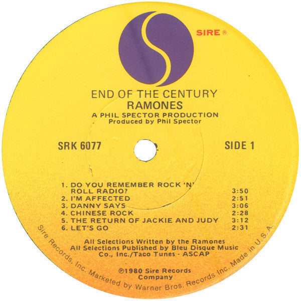 Ramones - End of the Century LP