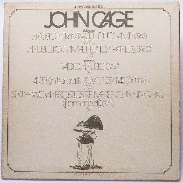 John Cage - Nova Musicha n.1 LP