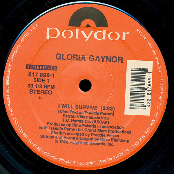 Gloria Gaynor - I Will Survive (1989 Reissue) 12"