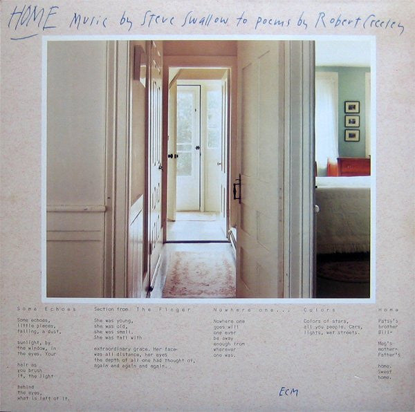 Steve Swallow – Home · Music By Steve Swallow To Poems By Robert Creeley LP