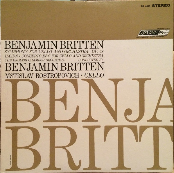 Benjamin Britten - Symphony for Cello and Orchestra, OP. 68 LP