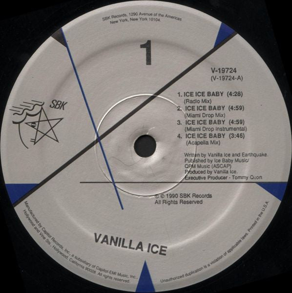 Vanilla Ice – Ice Ice Baby 12"