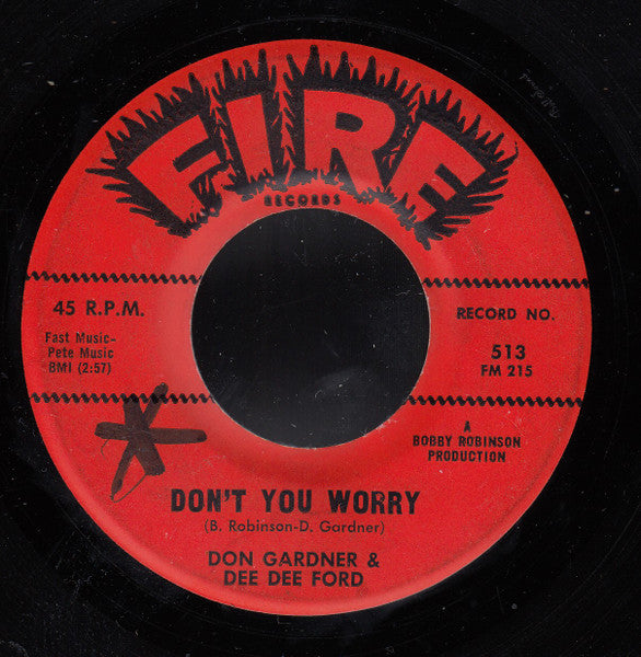 Don Gardner & Dee Dee Ford – Don't You Worry / I'm Coming Home To Stay 7"