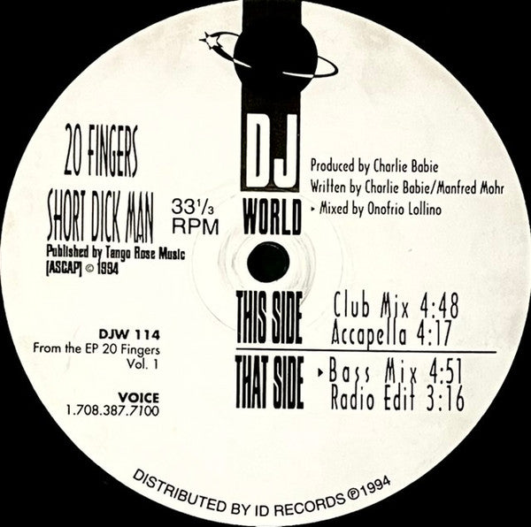 20 Fingers – Short Dick Man 12"