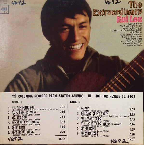 Kui Lee – The Extraordinary Kui Lee LP