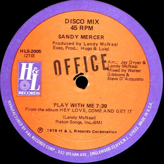 Sandy Mercer - Play With Me 12"