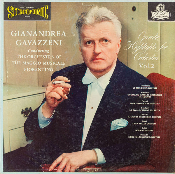 Gianandrea Gavazzeni Conducting The Orchestra Of The Maggio Musicale Fiorentino – Operatic Highlights For Orchestra Vol. 2 LP