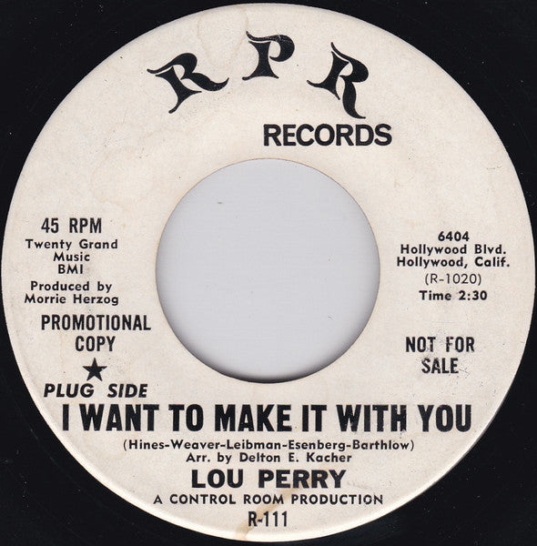 Lou Perry – I Want To Make It With You / Salesman (Promo) 7"
