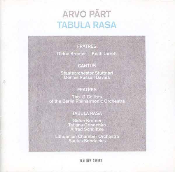 Arvo Pärt – Tabula Rasa CD