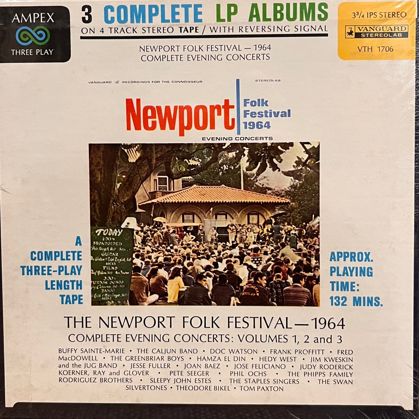 Various – Newport Folk Festival 1964 Evening Concerts Vol. 1, 2 and 3 (3 3/4 IPS Stereo) Reel-To-Reel